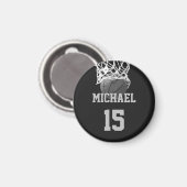 Basketball Ihr Name Magnet (Vorderseite/Rückseite)
