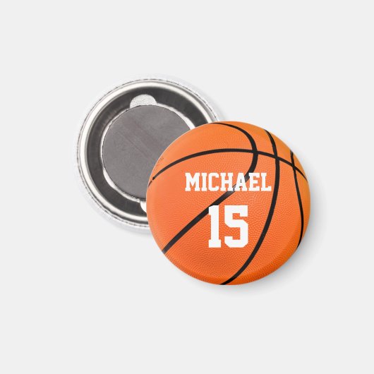 Basketball Ihr Name Magnet (Vorderseite/Rückseite)