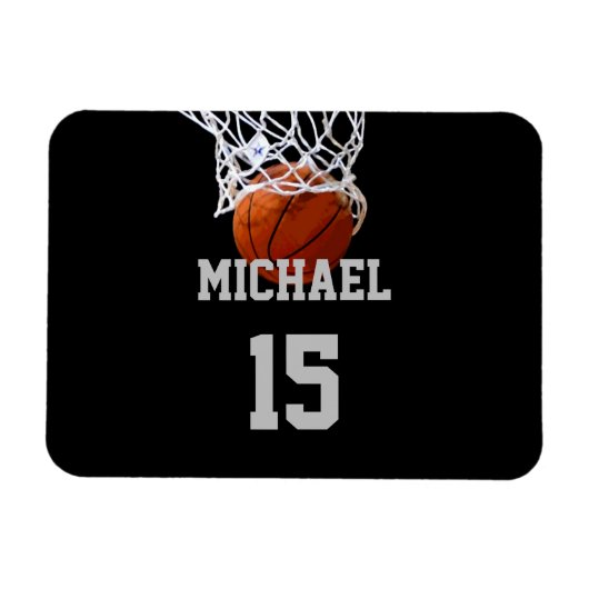 Basketball Ihr Name Magnet (Horizontal)