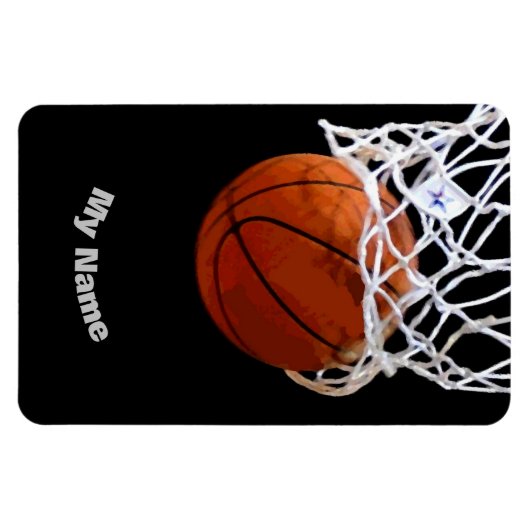 Basketball Ihr Name Magnet (Horizontal)