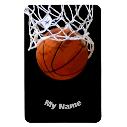 Basketball Ihr Name Magnet (Vertikal)