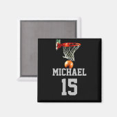 Basketball Ihr Name Magnet (Vorderseite/Rückseite)