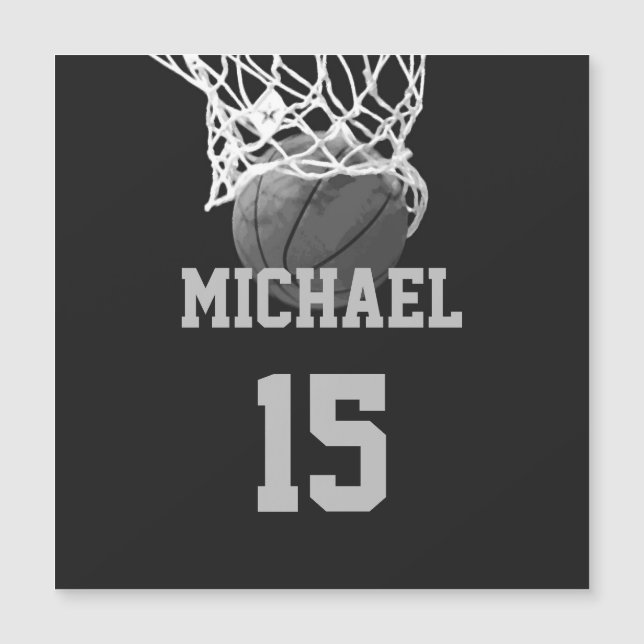 Basketball Ihr Name Magnetkarte (Vorderseite)