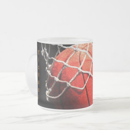 Basketball Ihr Name Mattglastasse (Vorderseite Links)