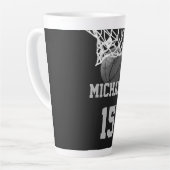 Basketball Ihr Name Milchtasse (Linke Ecke)