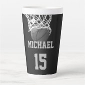 Basketball Ihr Name Milchtasse (Vorderseite)