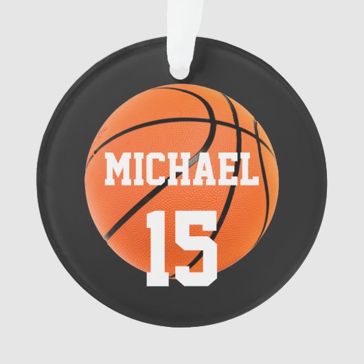Basketball Ihr Name Ornament (Vorderseite)
