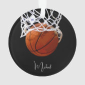 Basketball Ihr Name Ornament (Rückseite)