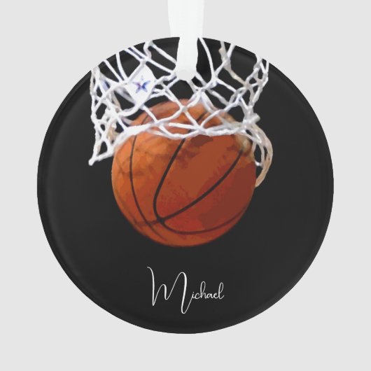 Basketball Ihr Name Ornament (Rückseite)