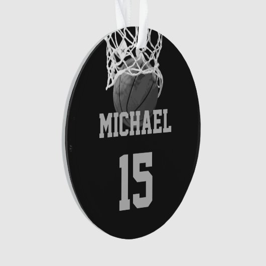 Basketball Ihr Name Ornament (Vorderseite)