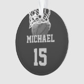 Basketball Ihr Name Ornament (Vorderseite)