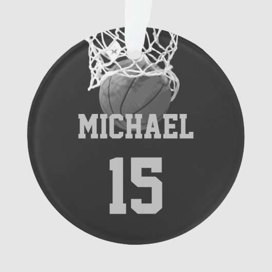 Basketball Ihr Name Ornament (Vorderseite)
