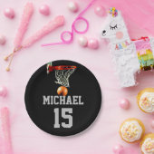 Basketball Ihr Name Pappteller (Party)