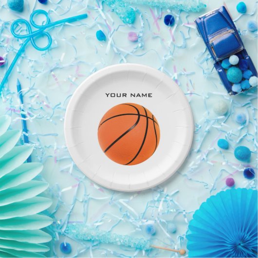 Basketball Ihr Name Pappteller (Party)