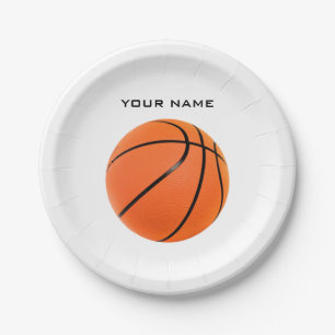 Basketball Ihr Name Pappteller