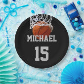 Basketball Ihr Name Pappteller (Party)