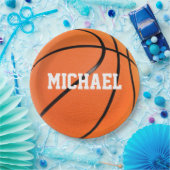 Basketball Ihr Name Pappteller (Party)