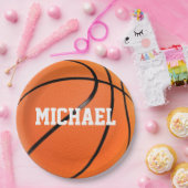 Basketball Ihr Name Pappteller (Party)