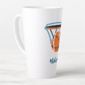 Basketball Ihr Name Persönlich Milchtasse (Linke Ecke)
