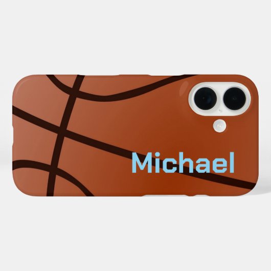 Basketball Ihr Name Persönliche Daten Case-Mate iPhone Hülle (Rückseite (Horizontal))