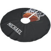 Basketball Ihr Name Polyester Weihnachtsbaumdecke (Schrägansicht)