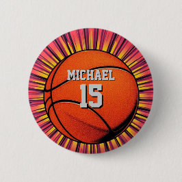 Basketball Ihr Name Pop Kunst Button