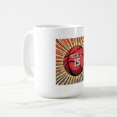 Basketball Ihr Name Pop Kunst Kaffeetasse (Vorderseite Links)