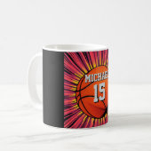 Basketball Ihr Name Pop Kunst Kaffeetasse (Vorderseite Links)