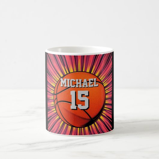 Basketball Ihr Name Pop Kunst Kaffeetasse (Mittel)