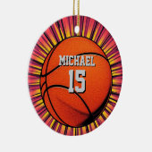 Basketball Ihr Name Pop Kunst Keramik Ornament (Rechts)