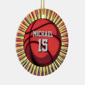 Basketball Ihr Name Pop Kunst Keramik Ornament (Rechts)