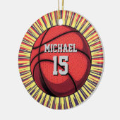 Basketball Ihr Name Pop Kunst Keramik Ornament (Links)