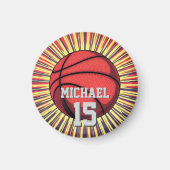 Basketball Ihr Name Pop Kunst Magnet (Vorne)