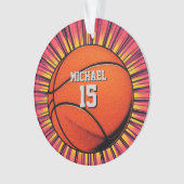 Basketball Ihr Name Pop Kunst Ornament (Vorderseite)