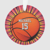 Basketball Ihr Name Pop Kunst Ornament (Vorderseite)