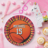 Basketball Ihr Name Pop Kunst Pappteller (Party)