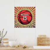 Basketball Ihr Name Pop Kunst Poster (Küche)