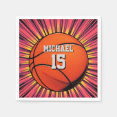 Basketball Ihr Name Pop Kunst Serviette (Vorderseite)