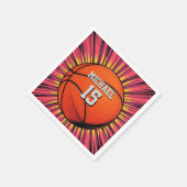 Basketball Ihr Name Pop Kunst Serviette (Ecke)