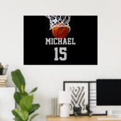 Basketball Ihr Name Poster (Heimbüro)