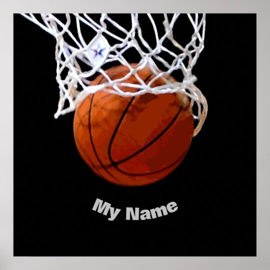 Basketball Ihr Name Poster (Vorne)