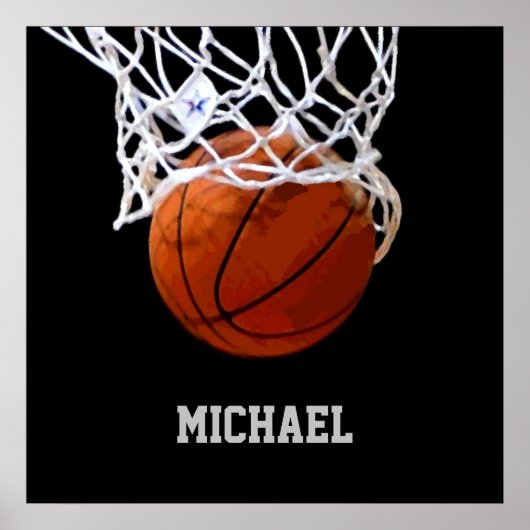 Basketball Ihr Name Poster (Vorne)