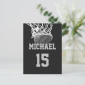 Basketball Ihr Name Postkarte (Stehend Vorderseite)