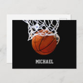 Basketball Ihr Name Postkarte (Vorne/Hinten)