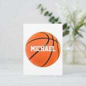 Basketball Ihr Name Postkarte (Stehend Vorderseite)