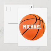 Basketball Ihr Name Postkarte (Vorne/Hinten)