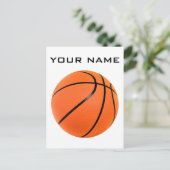 Basketball Ihr Name Postkarte (Stehend Vorderseite)