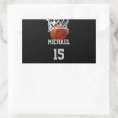 Basketball Ihr Name Rechteckiger Aufkleber (Tasche)