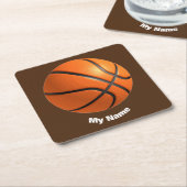 Basketball Ihr Name Rechteckiger Pappuntersetzer (angewinkelt)