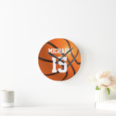 Basketball Ihr Name Runde Wanduhr (Zuhause)